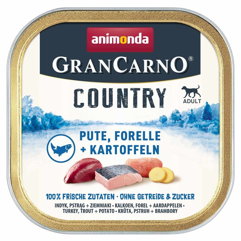 animonda GranCarno Country Pute, Forelle und  Kartoffel 22x150g