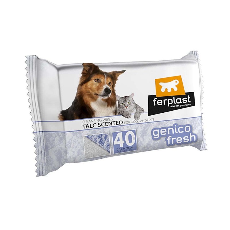 Reinigungstücher für Hund und Katze Talkum Ferplast Genico Fresh (x40)