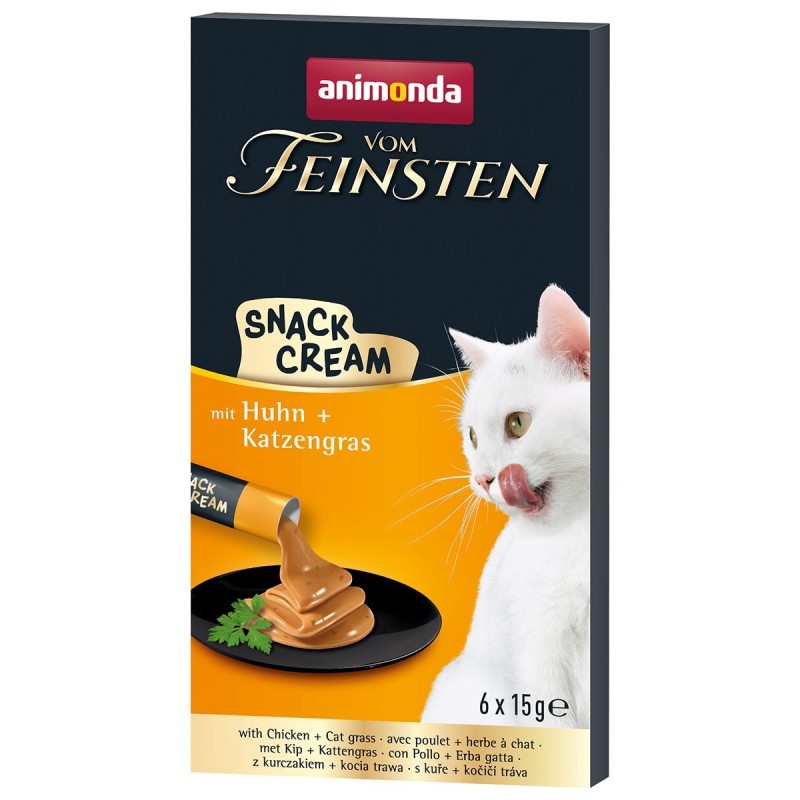 animonda vom Feinsten Snack Cream Huhn und  Katzengras 30x15g