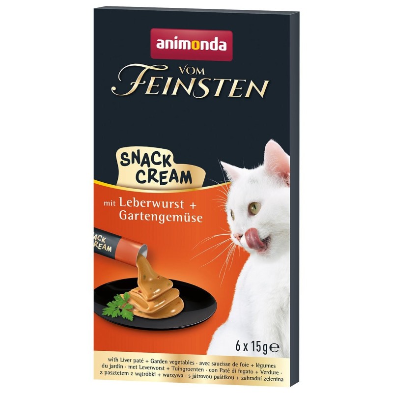 animonda vom Feinsten Snack Cream Leberwurst und  Gartengemüse 6x15g