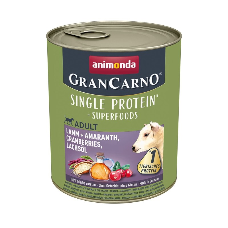 animonda GranCarno superfoods Lamm und  Amarant und  Cranberry und  Lachsöl 6x800g