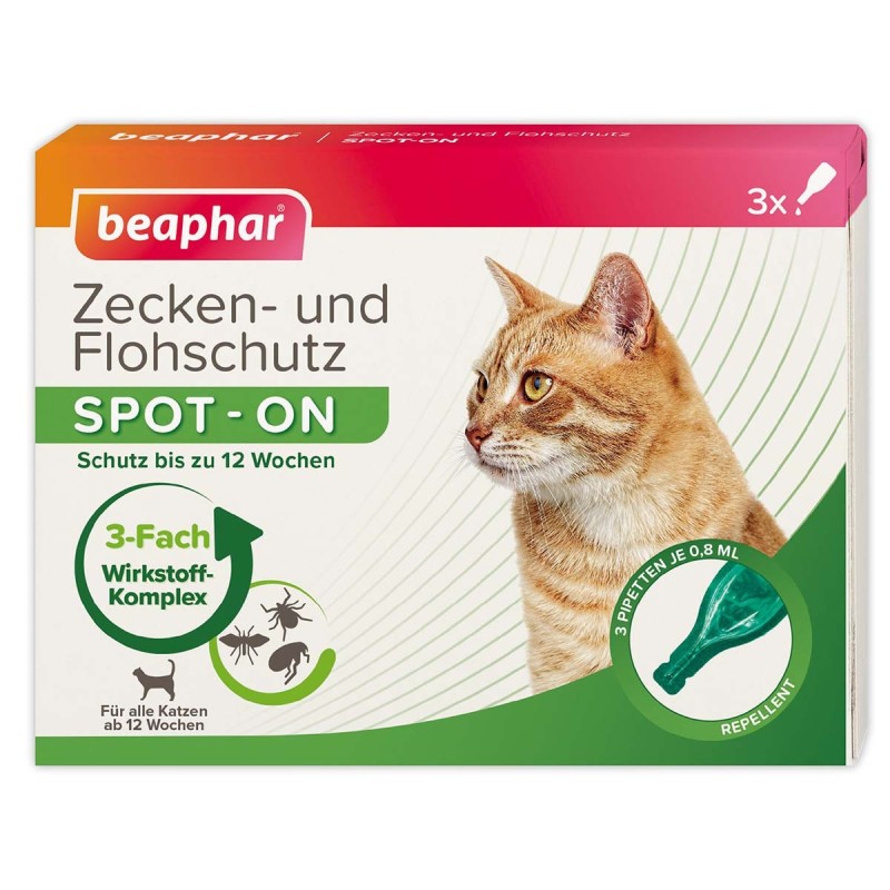 beaphar Zecken- / Flohschutz SPOT-ON für Katzen und  Zeckenstift gratis