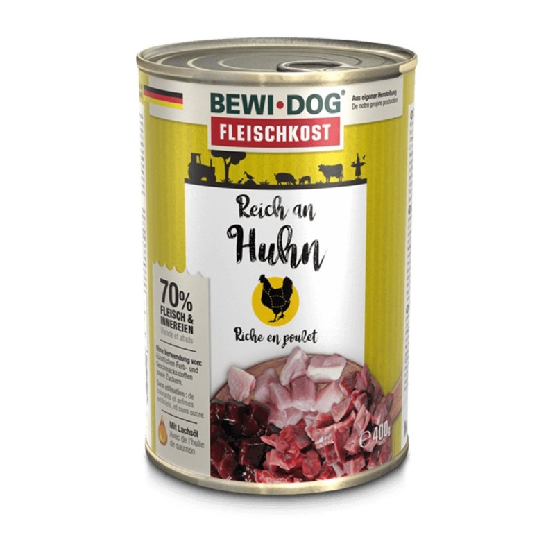 Bewi Dog Fleischkost Reich an Huhn 6x400g