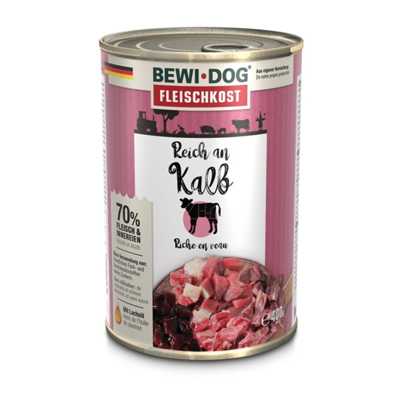 Bewi Dog Fleischkost Reich an Kalb 6x400g