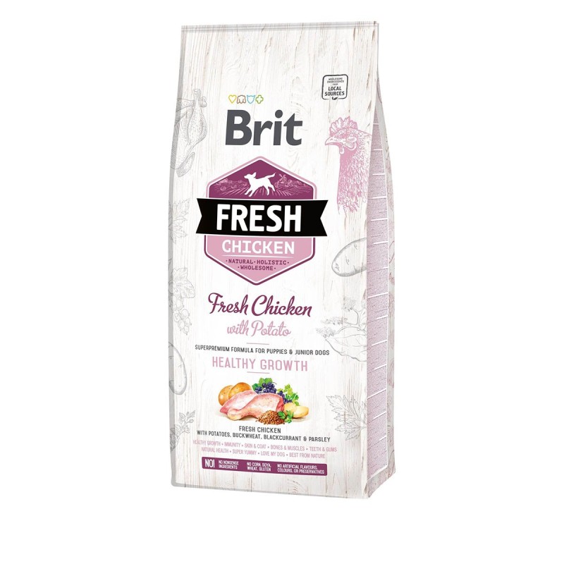 Brit Fresh Dog - Puppy / Junior - Chicken - Healthy Growth 12kg