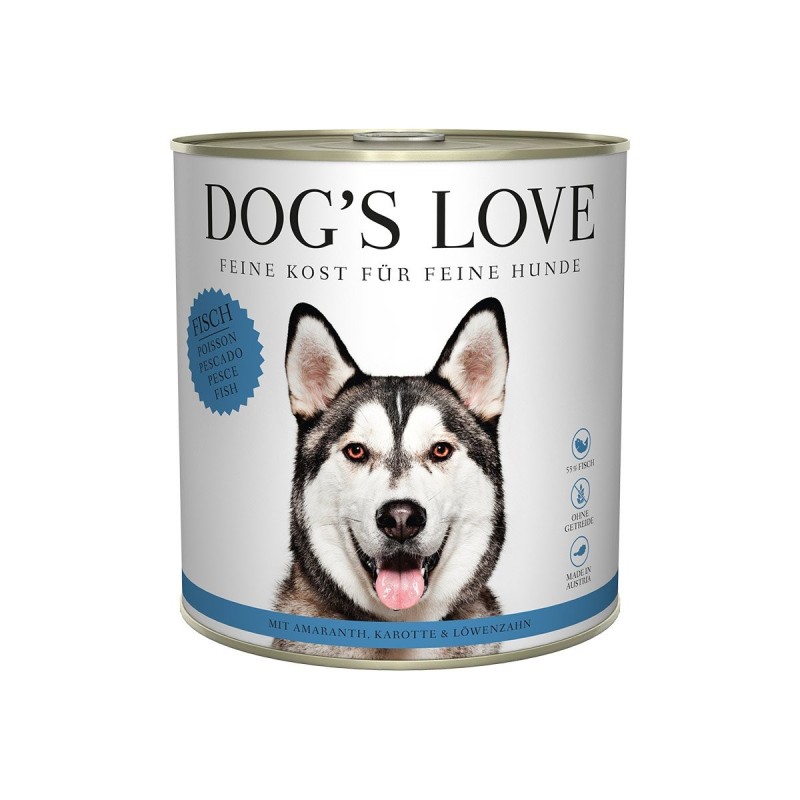 Dog's Love Classic Fisch mit Amaranth, Karotte und Löwenzahn 6x800g