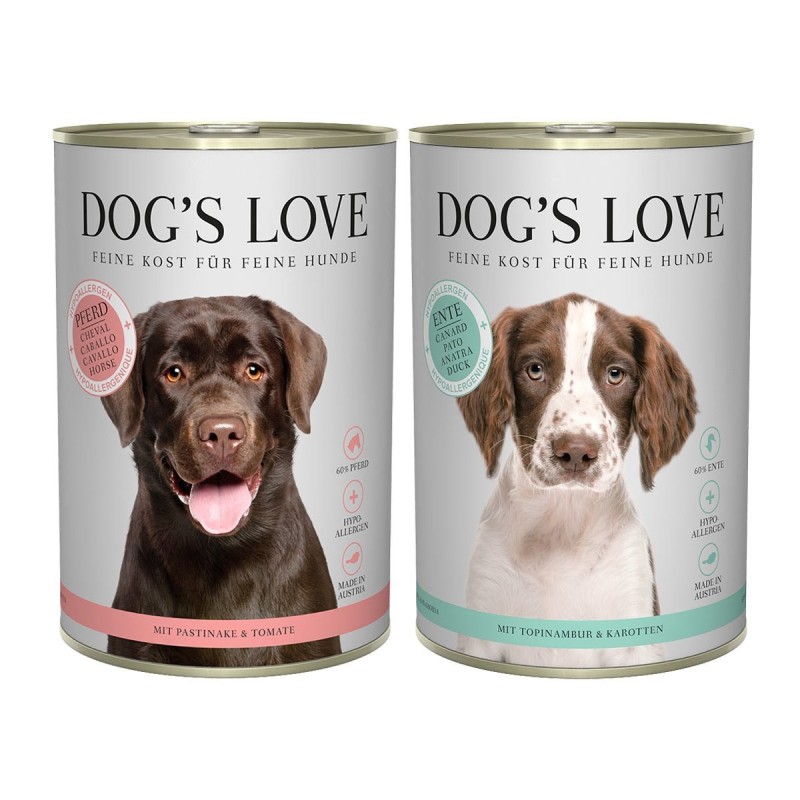 Dog´s Love Hypoallergen 12x400g Mixpaket