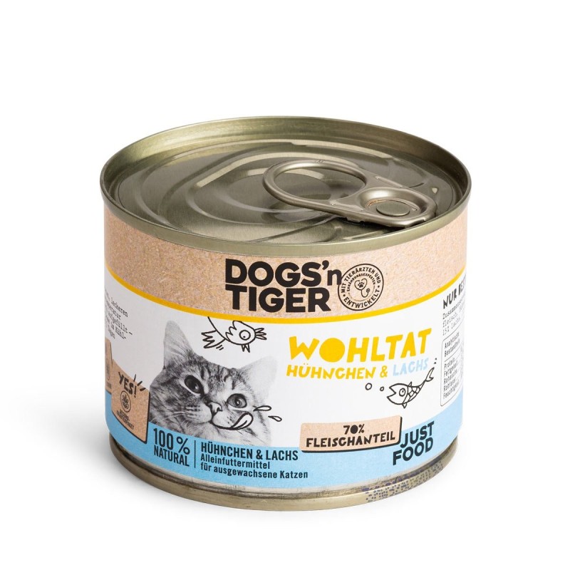 Dogs'n Tiger Wohltat Nassfutter Huhn / Lachs 6x200g