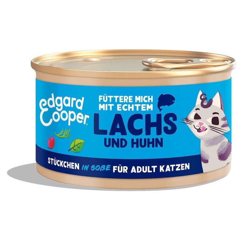 Edgard / Cooper Stückchen in Soße Lachs und Huhn 18x85g