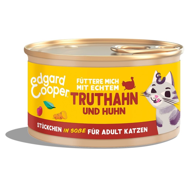 Edgard / Cooper Stückchen in Soße Truthahn und Huhn 18x85g