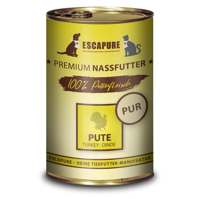 ESCAPURE Nassfutter Pute PUR 6x400g