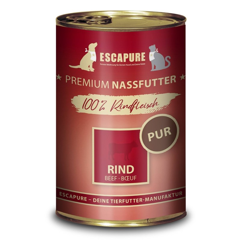 ESCAPURE Nassfutter Rind PUR 6x400g