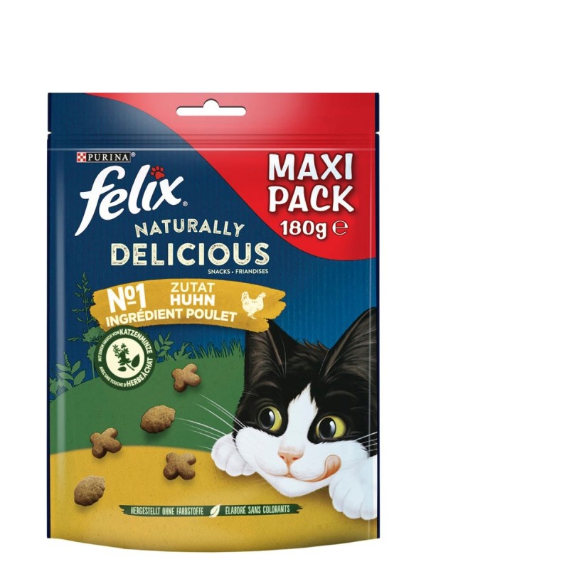 FELIX Naturally Delicious Katzensnack mit Huhn / Katzenminze 180g