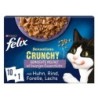 FELIX Sensations Crunchy Geschmacksvielfalt mit Gemüse 10x85g und  1x40g Knusperstückchen