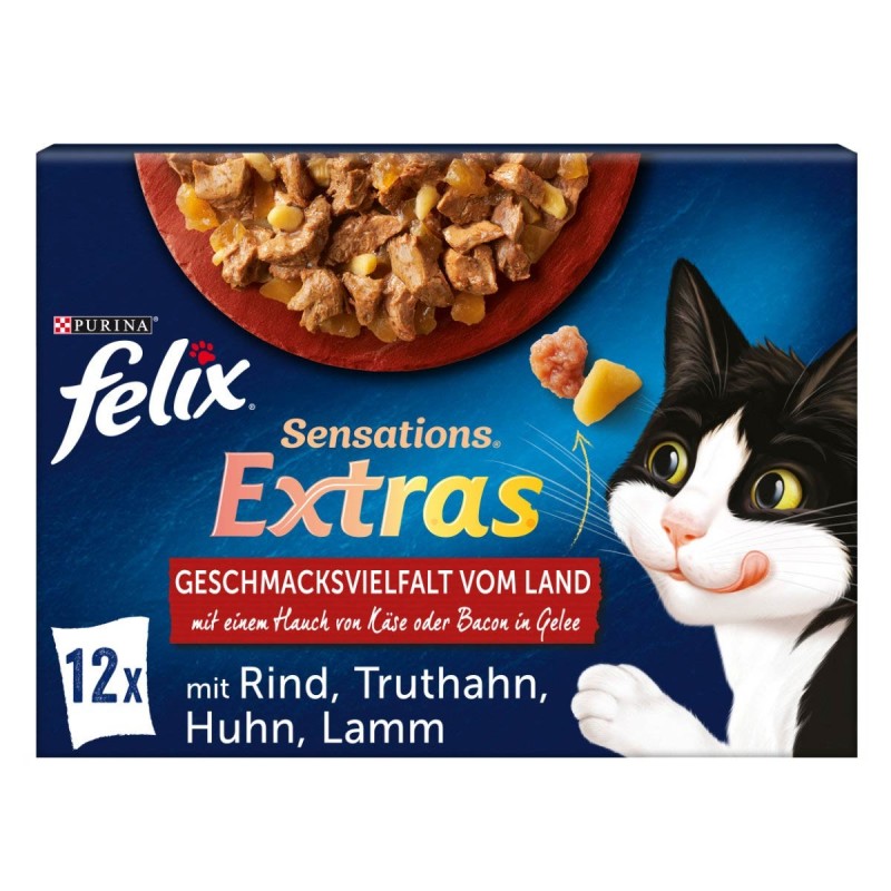 FELIX Sensations Extras in Gelee Geschmacksvielfalt vom Land 12x85g