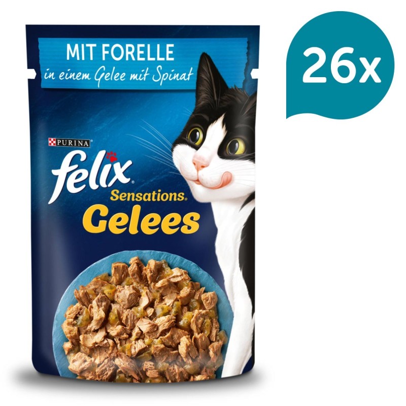 FELIX Sensations Gelees mit Forelle / Spinat 26x85g