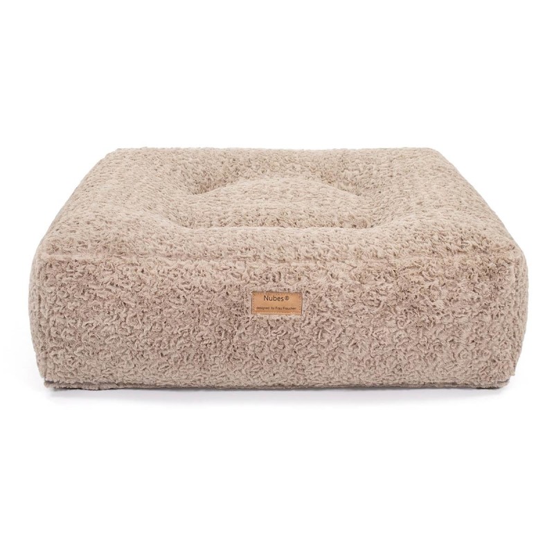 Frau Frauchen Hundebett Nubes® Curly Sand L - 100x100cm