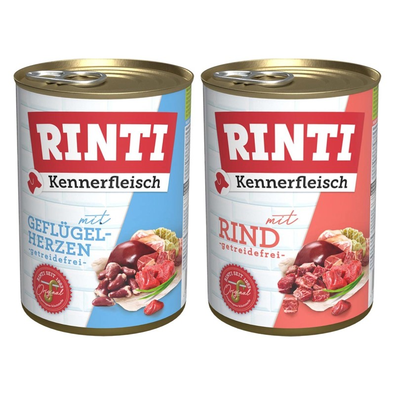 Rinti Kennerfleisch Mix Rind / Geflügelherzen 24x400g