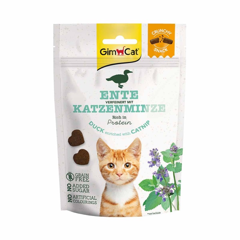 GimCat Crunchy Snacks Ente mit Katzenminze 6x50g