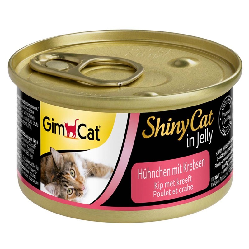 GimCat ShinyCat in Jelly 24x70g Hühnchen mit Krebsen