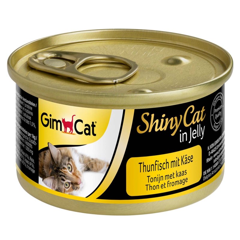 GimCat ShinyCat in Jelly Thunfisch mit Käse 24x70g