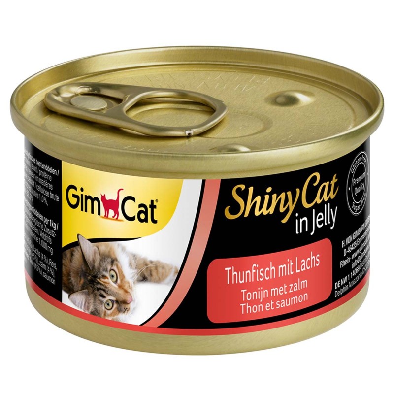 GimCat ShinyCat in Jelly Thunfisch mit Lachs 24x70g