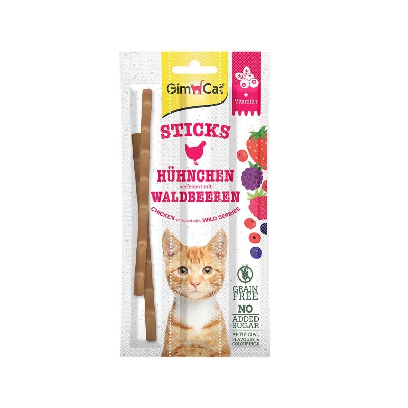 GimCat Superfood DuoSticks mit Hühnchen / Waldbeeren 12x3 Stück