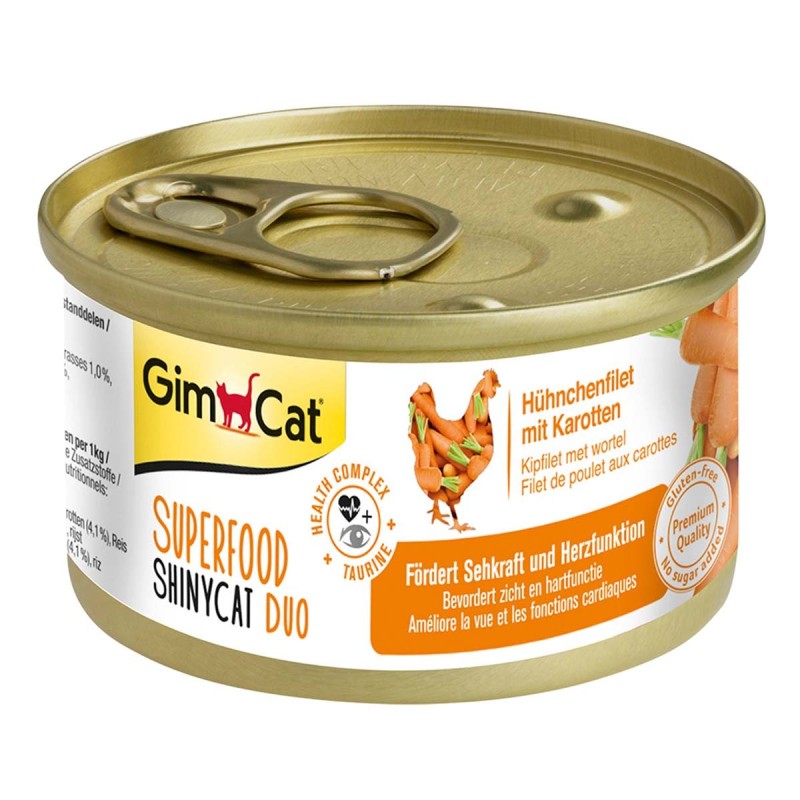 GimCat Superfood ShinyCat Duo Hühnchenfilet mit Karotten 24x70g