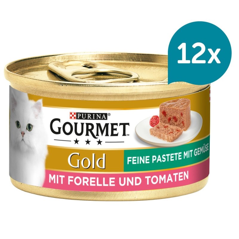 GOURMET Gold Feine Pastete mit Gemüse, Forelle und Tomaten 12x85g