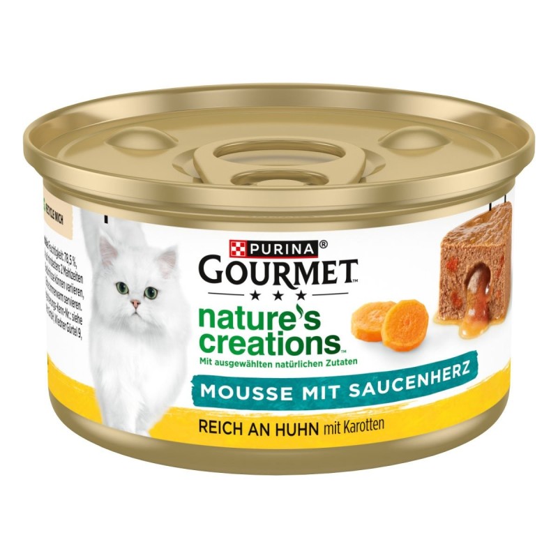 GOURMET Natures Creations Mousse mit Saucenherz Huhn 12x85g