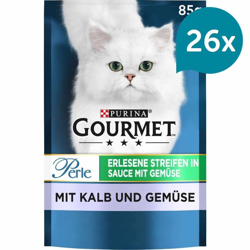 GOURMET Perle Erlesene Streifen in Sauce mit Kalb und Gemüse 26x85g