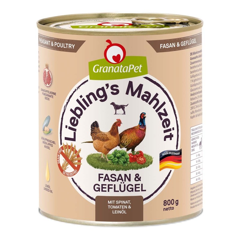 GranataPet Liebling's Mahlzeit Fasan und Geflügel 6x800g