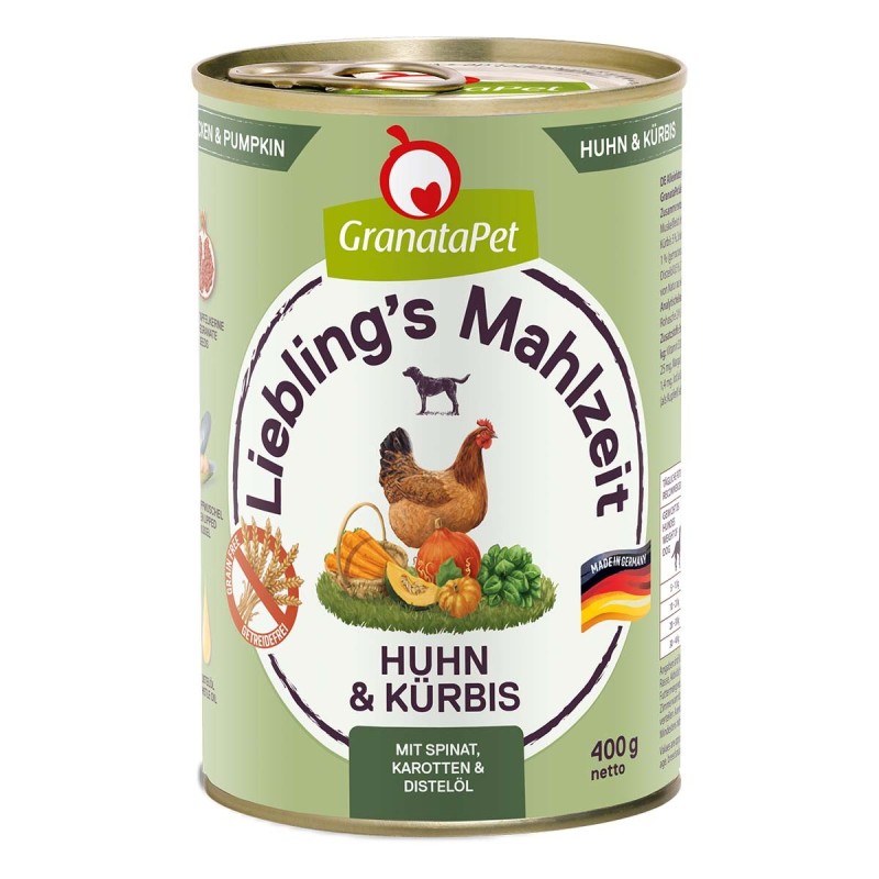 GranataPet Liebling’s Mahlzeit Huhn und Kürbis 6x400g