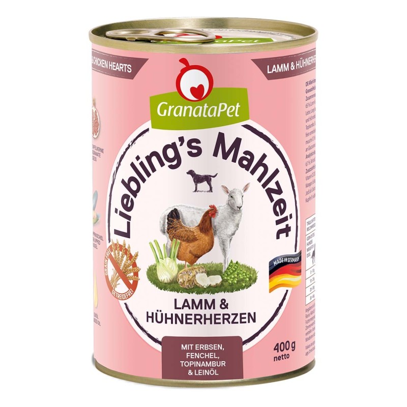 GranataPet Liebling’s Mahlzeit Lamm und Hühnerherzen 6x400g