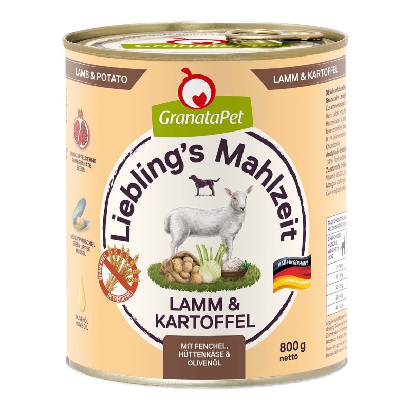 GranataPet Liebling's Mahlzeit Lamm und Kartoffel 6x800g