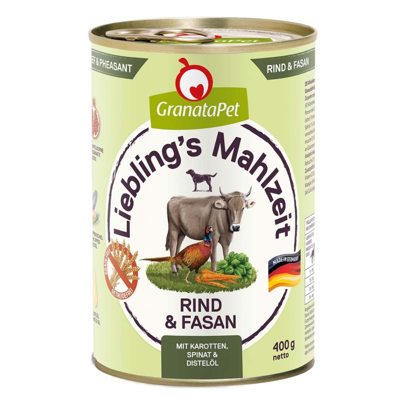 GranataPet Liebling’s Mahlzeit Rind und Fasan 6x400g