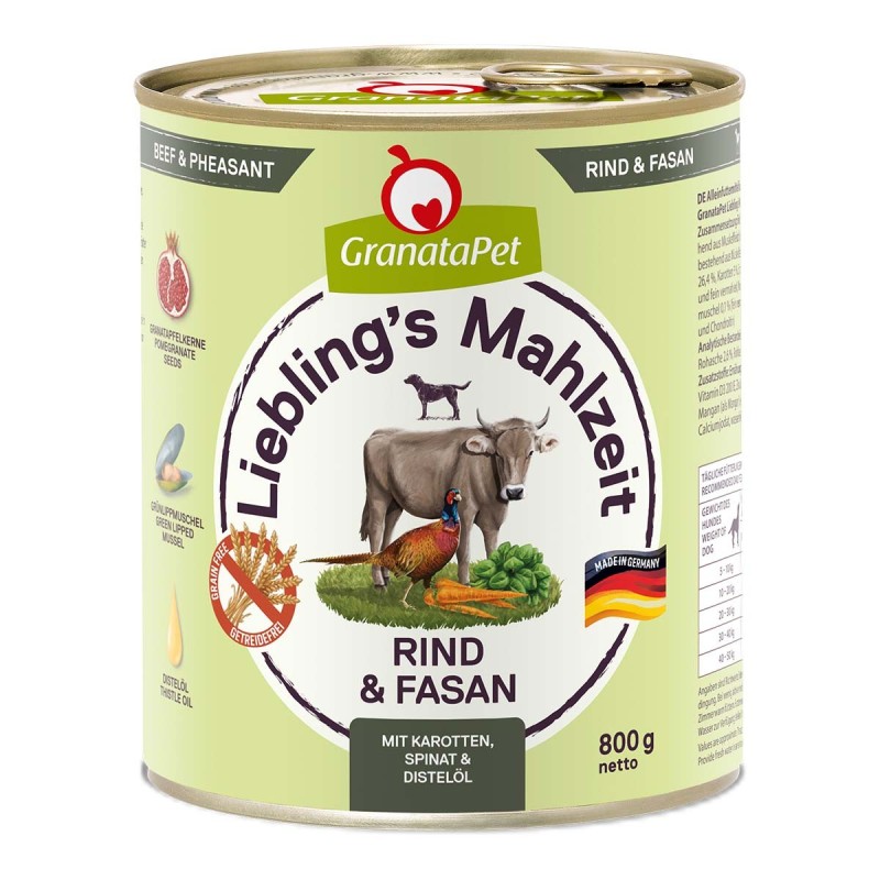 GranataPet Liebling's Mahlzeit Rind und Fasan 6x800g