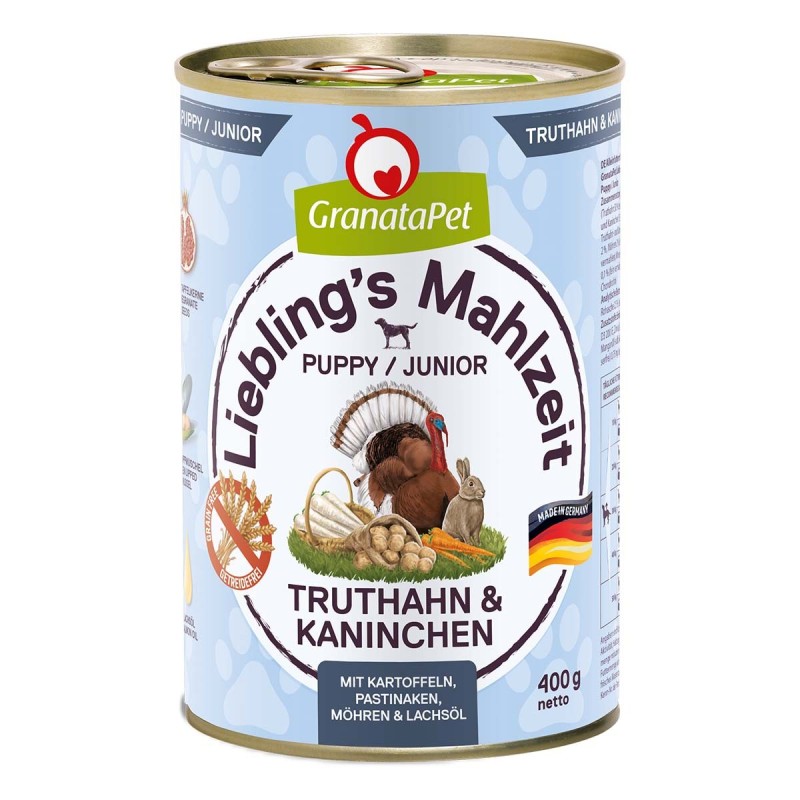 GranataPet Liebling's Mahlzeit Junior Truthahn und Kaninchen 6x400g