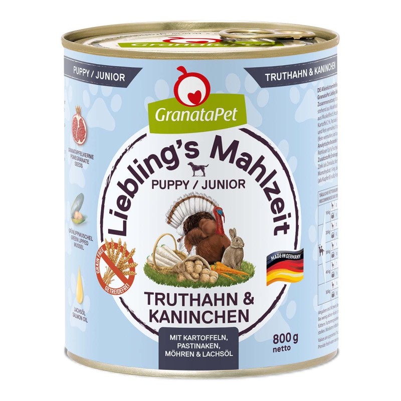 GranataPet Liebling's Mahlzeit Junior Truthahn und Kaninchen 6x800g