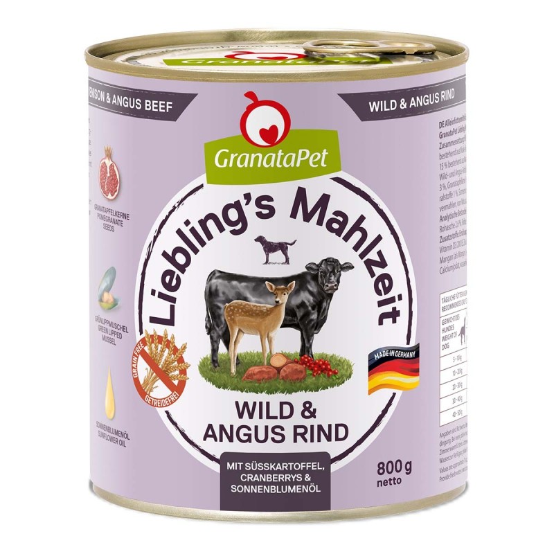 GranataPet Liebling's Mahlzeit Wild und Angus Rind 6x800g