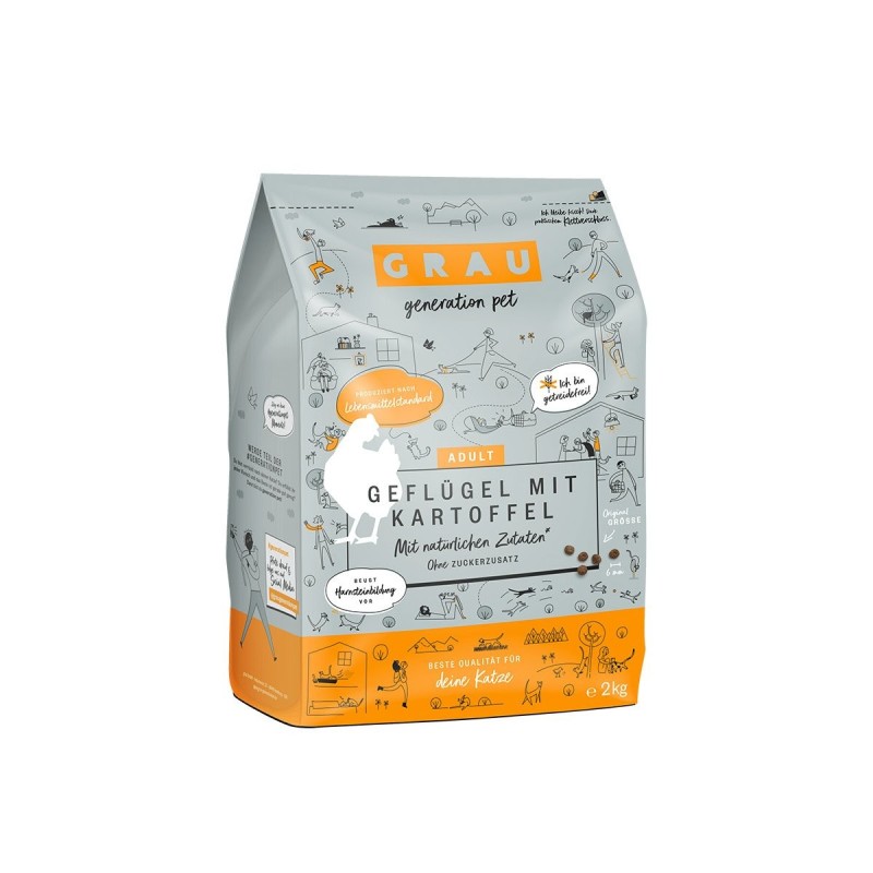 Grau Katze Geflügel mit Kartoffel 2kg