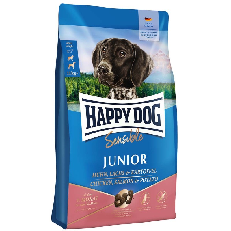 Happy Dog Supreme Sensible Junior Huhn, Lachs / Kartoffel 4kg