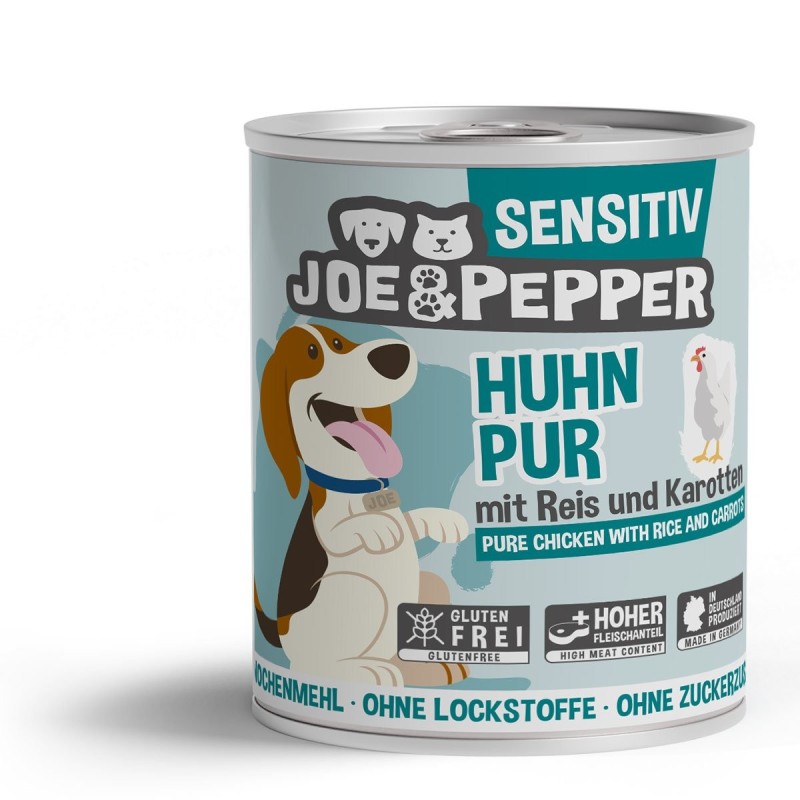 Joe / Pepper Dog Sensitiv Huhn pur mit Reis / Karotten 6x800g