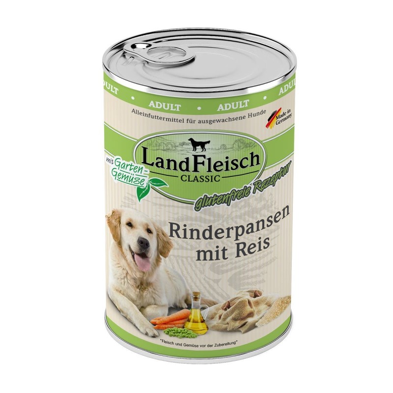 LandFleisch Dog Classic Rinderpansen mit Reis 6x400g