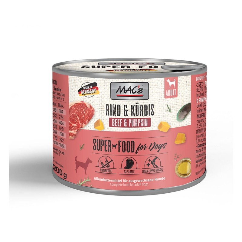 MAC's Dog Rind und Kürbis 6x200g