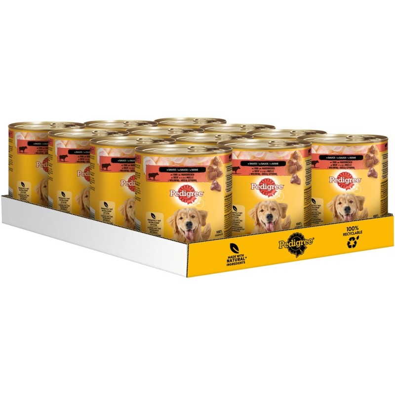 Pedigree Plus Markknochen mit Rind in Sauce 12x800g