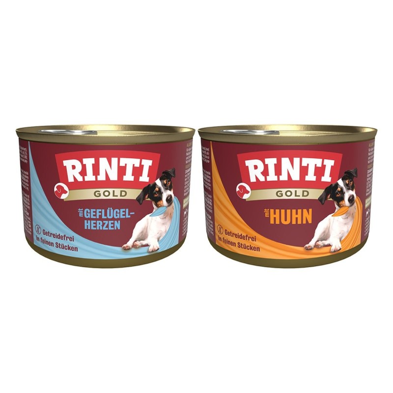 Rinti Gold Mixpaket mit Geflügelherzen / Huhn 24x185g