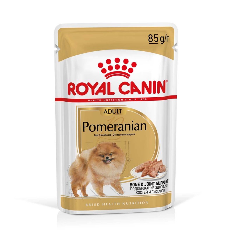 ROYAL CANIN POMERANIAN ADULT MOUSSE Feuchtnahrung für ausgewachsene Zwergspitze (großer als 8 Monate) 12x85