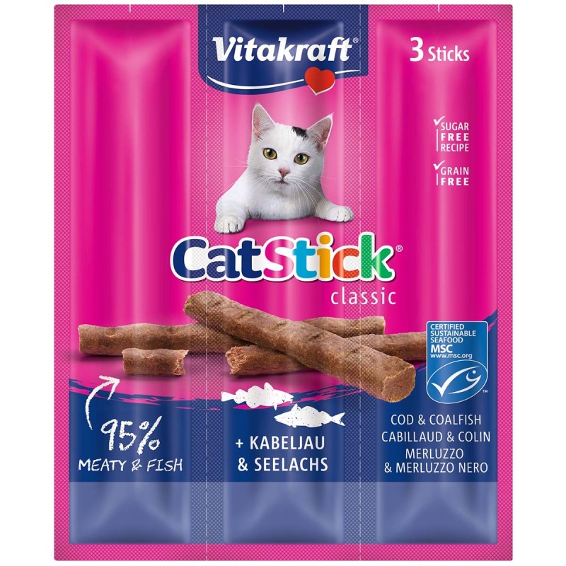 Vitakraft Cat Stick® Kabeljau / Seelachs MSC 10x3 Stück