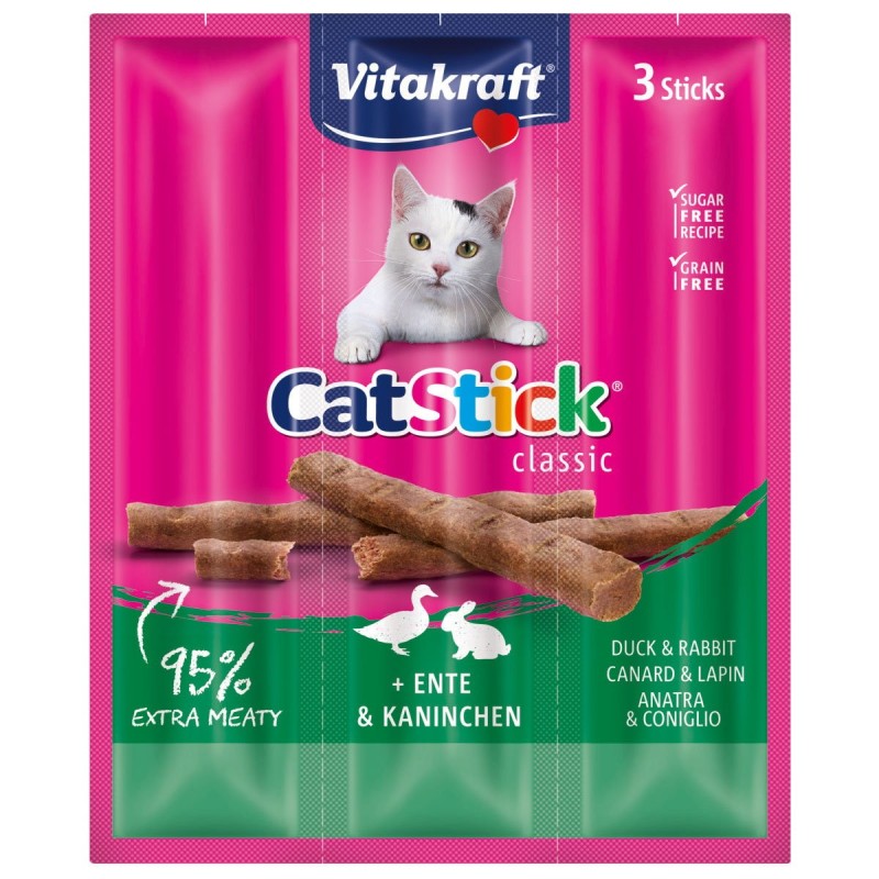 Vitakraft Cat-Stick mini Ente / Kaninchen 10x3 Stück